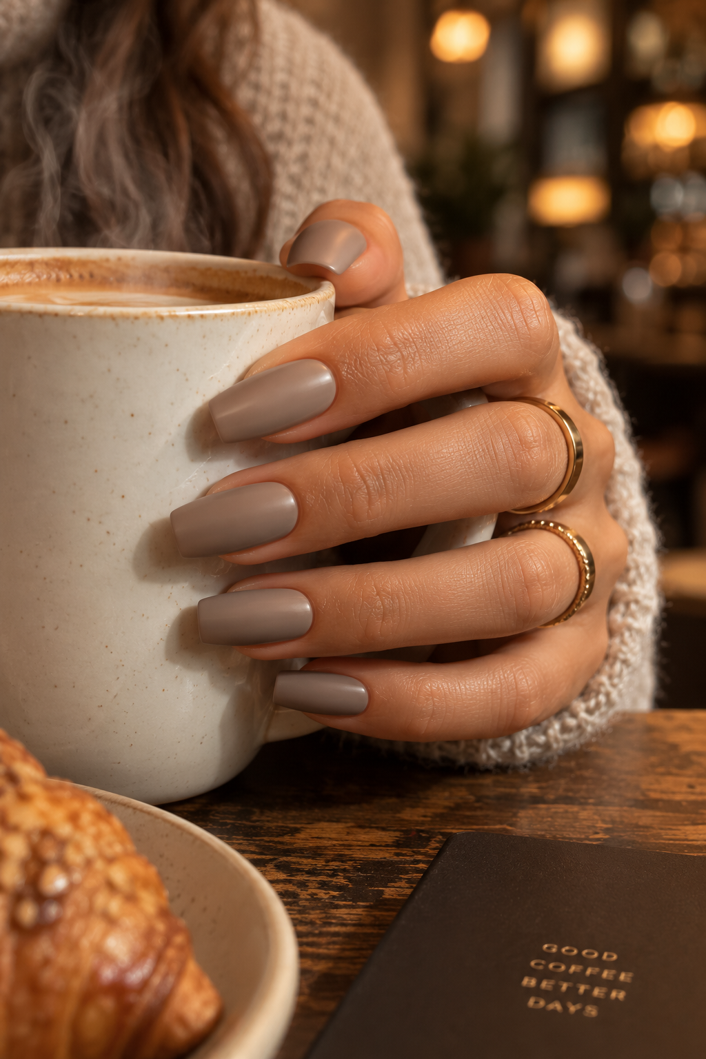 Mushroom brown squoval nails fall 2026